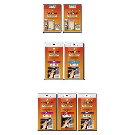 Fuegonet Repack Pack con cavo e colla isolante. Ripara camini, inserti, stufe e caldaie. 12 mm x 2,5 m + ahesive 50 ml