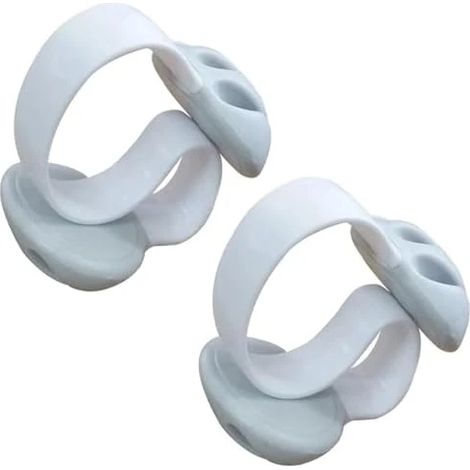 5,8 × 5,2 × 3,7 cm - 2 attaches-câbles blanches pour bureau, antiadhésives et lestées, petit format (1/5)