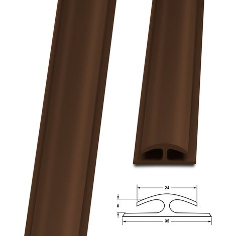Doppeleinfassleiste Jersey 24 x 35 mm Braun Länge: 1 m (1/4)