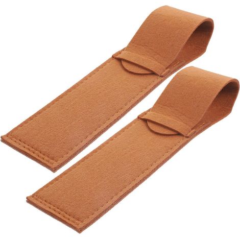 Lot de 2 pochettes de rangement en cuir pour couteaux de cuisine, organisateur de couteaux.-19X5.5X2CM (1/3)
