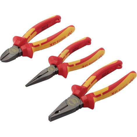 Draper XP1000 VDE Tethered Pliers Set – 3-Piece Professional Insulated Electrical Pliers Kit (1/2)