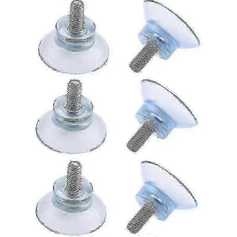 Ensemble de 6 pièces comprenant une table basse en verre transparent à ventouses en PVC, des pieds réglables et un repose-pieds réglable. (1/3)