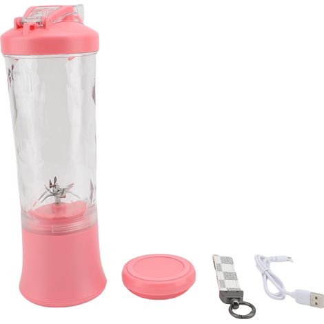 Blender portable avec broyage glace 600ml multifonction – Rechargeable smoothie maison cuisine rose, cuisine (1/4)