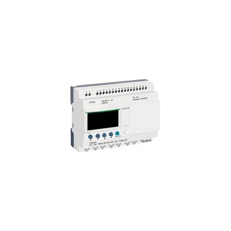 Relé programable modular zelio logic - 26 e s - 24 v cc - reloj - pantalla - SR3B261BD