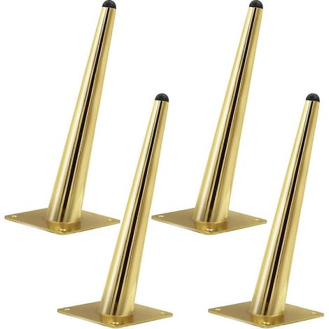Pieds de meuble réglables, pieds de meubles dorés, 20 cm, lot de 4 pieds de table en métal, pieds de canapé médiévaux inclinés, supports de meuble de remplacement à monter soi-même, 20 cm/8 pouces, no (1/5)