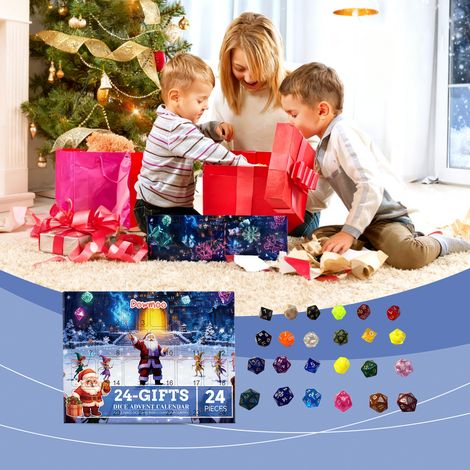 Weihnachts-Adventskalender Würfel Blindbox - Acryl-Weihnachtsgeschenkbox (24 Stück) -- DE (1/5)