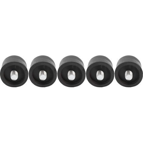 Tête de maillet caoutchouc noir 5 pièces, embouts anti-dérapants résistants à l'huile pour usage domestique, diamètre 40mm (1/5)