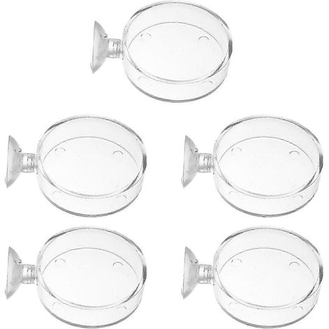 Praktischer Fischfutterspender mit Saugnäpfen für Aquarien, transparentes Acryl, 5 Stück (1/3)
