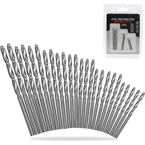 Ensemble de 25 forets hélicoïdaux HSS de 0,5 mm à 3 mm pour outils de bricolage Dremel (1/5)