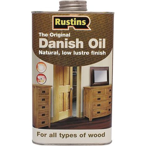 Rustins Original Danish Oil 1L – Easy Wipe-On Low Lustre Finish for Wood Protection and Enhancement