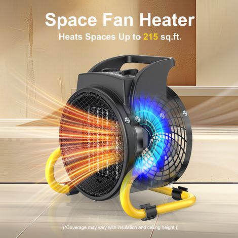 Electric Fan Heater 2000W - Fast Heating, Energy Efficient - Portable Ceramic Heaters - Adjustable Angle & Overheat Protection - Ideal for Home, Garage, Greenhouse [Energy Class A] (1/5)