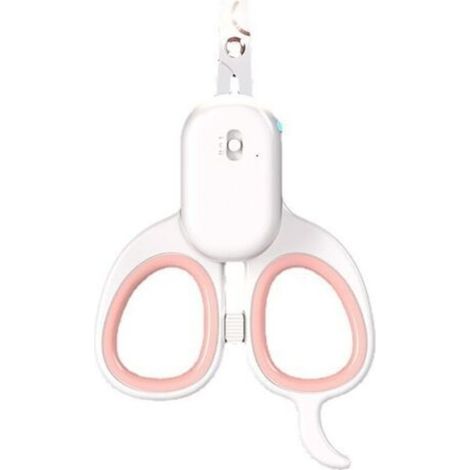 Coupe Griffes pour Chat, Multifonction Coupe-Ongles Professionnels pour Chiot & Petit Animal, Ciseaux Acier Inoxydable, équipé d'une lumière LED Haute luminosité et d'une lumière UV (Rose) (1/4)