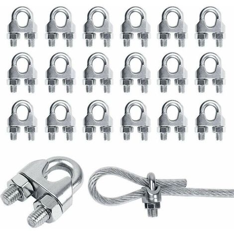 Lot de 20 serre-câbles M3 en acier inoxydable 304 – Pour câbles de 3 mm – Fixation sécurisée pour meubles et voiles d'ombrage-Crezuo