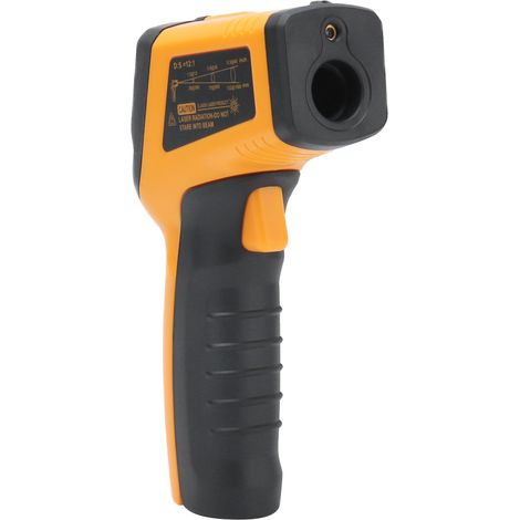 Thermomètre infrarouge numérique orange noir pistolet de température sans contact LCD rétroéclairé (1/5)