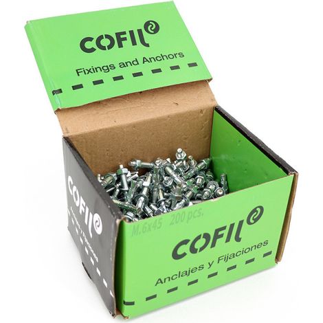Boite de 200 Goujons d'ancrage métallique M.6x45mm (1/4)