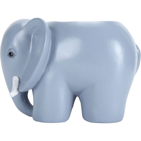 Pot de fleurs éléphant pour plantes succulentes, en résine, avec une finition artisanale soignée, idéal pour terrasse et jardin. (1/5)