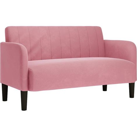 vidaXL Divano Divanetto Rosa 109 cm in Velluto (1/5)