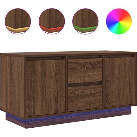 Mobile TV  Armadietto TV  Mobile Porta TV con Luci LED Rovere Marrone 100x41x50 cm (1/5)