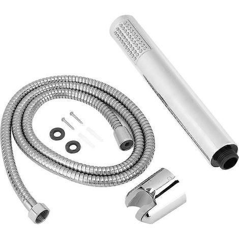 Ensemble de robinetterie de douche murale G1/2'' avec pommeau de douche à main effet pluie et flexible (1/5)