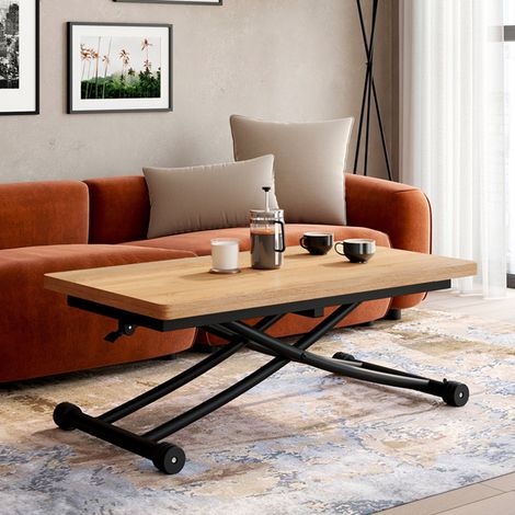 Mesa de centro de diseño industrial URBANA que se convierte en mesa de comedor