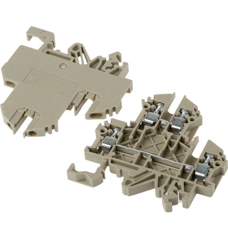 Bloc de jonction à deux étages RS PRO, A visser, Beige ( Prix pour Paquet de 5 )