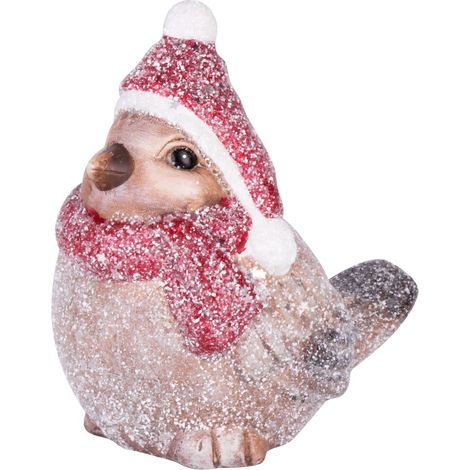 Weihnachtsdekoration MagicHome, Vogel mit Glitzer, Terrakotta, 10,5x7,5x10,8 cm (1/2)