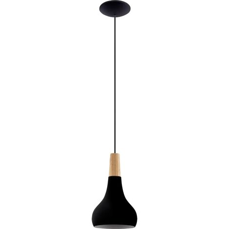 [GEBRAUCHT] B-Ware Eglo Hängeleuchte Pendelleuchte Sabinar Lampe Schwarz Stahl Holz Wohnzimmer