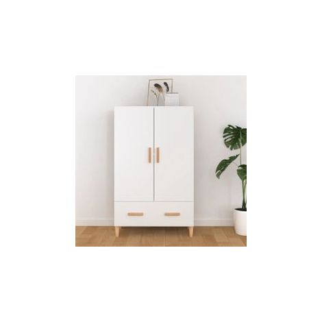Buffet Blanc 70x31x115 Bois d'ingénierie (1/5)