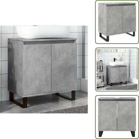 Armadio grigio cemento - vidaXL Armadietto da Bagno Grigio Cemento 58x33x60cm in Truciolato - Armadio da bagno con ante