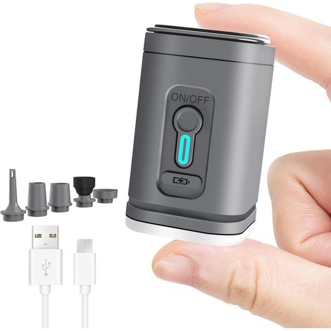 Tragbare aufblasbare Luftpumpe – Mini-Elektro-Luftpumpe mit Campinglampe – Pool-Schwimmhilfen – Schwimmringe – Luftmatratzen (1/3)