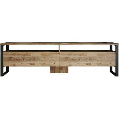 Dmora - Mobile porta TV Thuban, Credenza da soggiorno, Armadio basso per TV, Base parete attrezzata, 180x36h56 cm, Quercia, con imballo rinforzato, con imballo rinforzato (1/5)