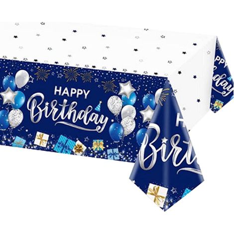 Einweg-Tischdecke Happy Birthday 137x274 cm für Damen und Herren, Kunststoff