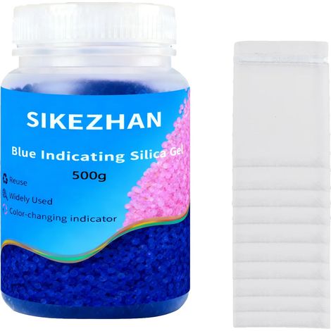 Silica-Gel-Desiccant, wiederverwendbar, sofortiger Sättigungsanzeiger, Blau-500g (1/2)