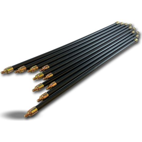 Canne ramonage hyper pro pleine contre vissante Ø 20 mm Embout acier fileté - Quantité x10 - Longueur 1 mètre