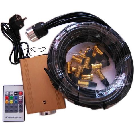 Desineo – Kit éclairage fibre optique 16W pour sauna et hammam – 12 points lumineux – Lumière blanche chaude – Alimentation 100V-230V