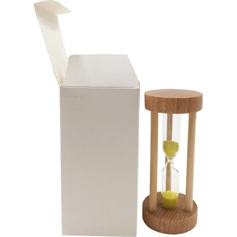 Minuteur Sablier en Bois Sable Jaune 3