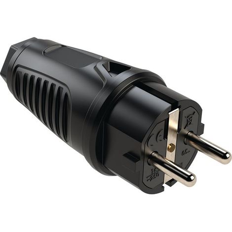 SIROX 802.400.01 Fiche électrique mâle avec terre caoutchouc (1/3)