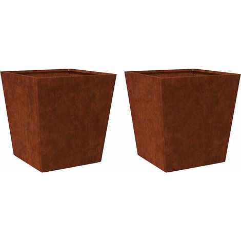 Garden Planters 2 pcs 50x50x50 cm Weathering Steel vidaXL