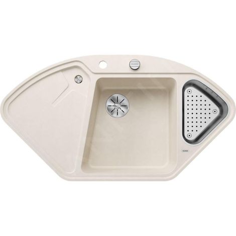 Blanco Delta II - Évier en silgranit 1042x560 mm, avec commande de vidage et accessoires, InFino, blanc doux 527056 (1/3)