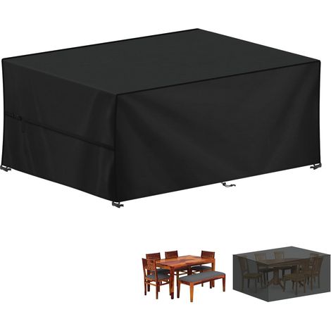 Housse pour Mobilier de Jardin, 420D Oxford Bâche Table de Jardin Imperméable Housse Table Jardin Bache de Protection Exterieur Salon de Jardin pour Table, Chaise et Canapé, 230x110x75cm (1/5)