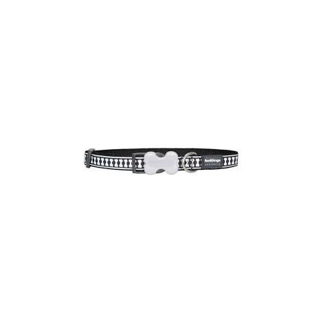 Collier pour chien dingo rouge dingo noir réfléchissant os (1.5 x 24-36 cm) (1/3)