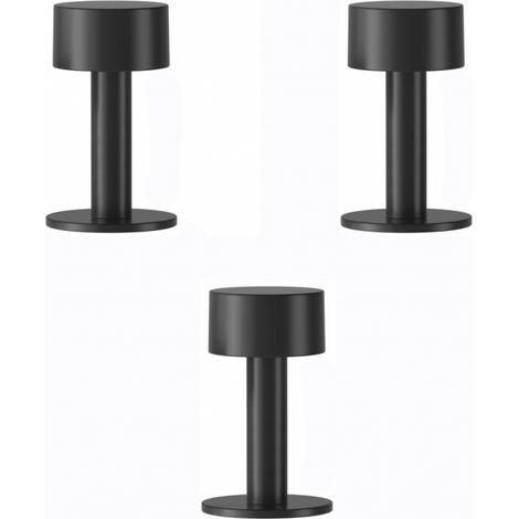 3pcs Butées Porte Adhesive Acier Inoxydable Butoir Arrêts Porte Door Stoppers Avec Caoutchouc Antichoc (100mm, Noir) (1/4)