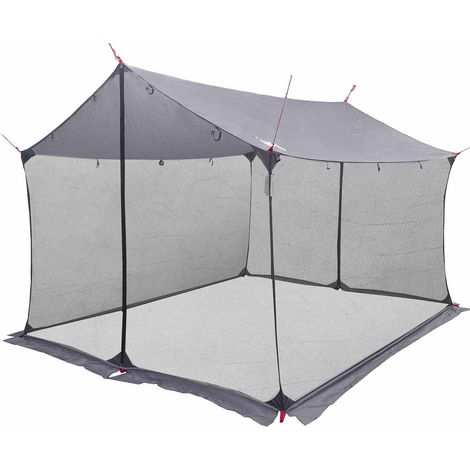 vidaXL Toldo de camping con paredes de malla Gris y naranja (1/2)