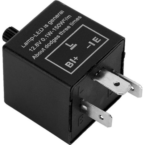 Adjustable LED flasher relay, 12V, 3-pin, fixed for turn signal indicator (1/4)