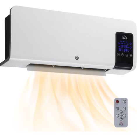 Chauffage électrique mural, fonction oscillation, 2 modes, minuterie, affichage LED, blanc (1/5)