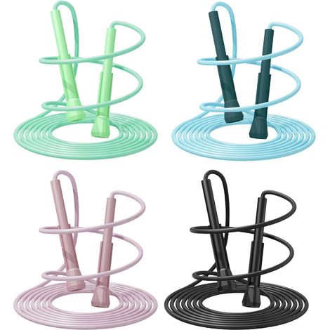 Corde à sauter, fitness, corde à sauter ajustable pour adultes et enfants, corde à sauter rapide avec poignée antidérapante, corde à sauter légère, corde à sauter pour l'entraînement et le conditionne (1/5)