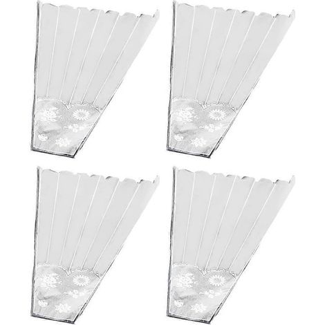 100 sachets décoratifs pour fleurs (roses) - Fournitures pour la Saint-Valentin - Sachets transparents en cellophane - Emballages pour bouquets de fleurs - Fleurs roses-2540cm-White (1/2)