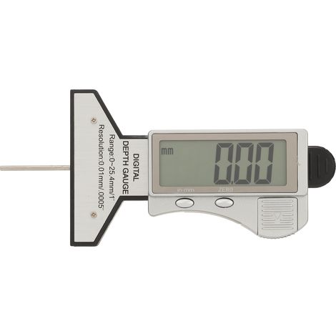 Jauge numérique de profondeur de pneu, outil de mesure précis et zéronable pour pneus de voiture 0-25.4mm (1/5)