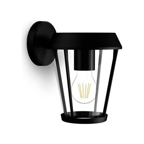 Aplique pared, exterior, sunera, negro, tipo farola, e27, 25 w, sin bombilla, luz hacia abajo (1/3)