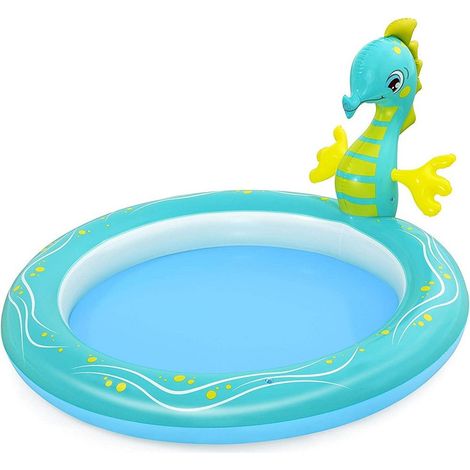 TRADE SHOP - Piscina Per Bambini Cavaluccio Marino Spruzza Acqua 2 Anni+ 188x160x86 Cm 53114 - (1/5)